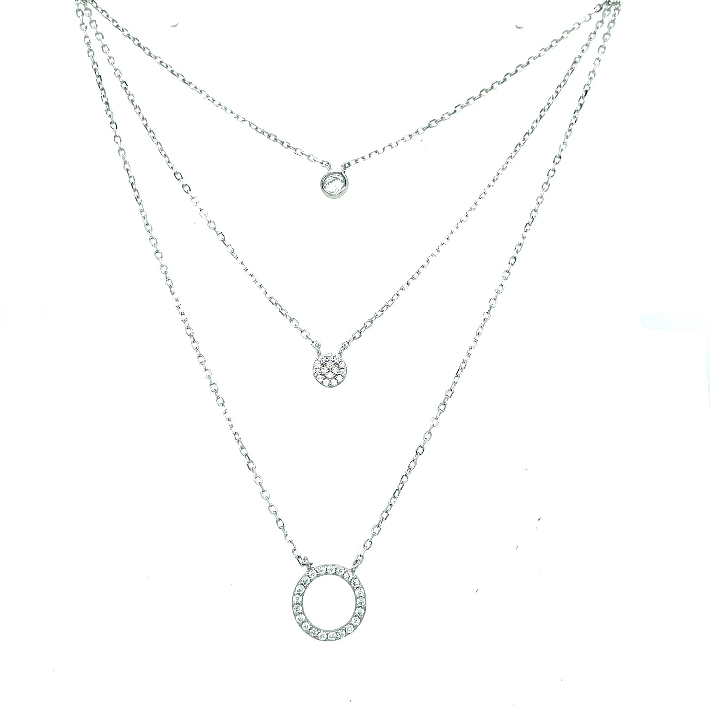 Sil Pdants Cz Layered