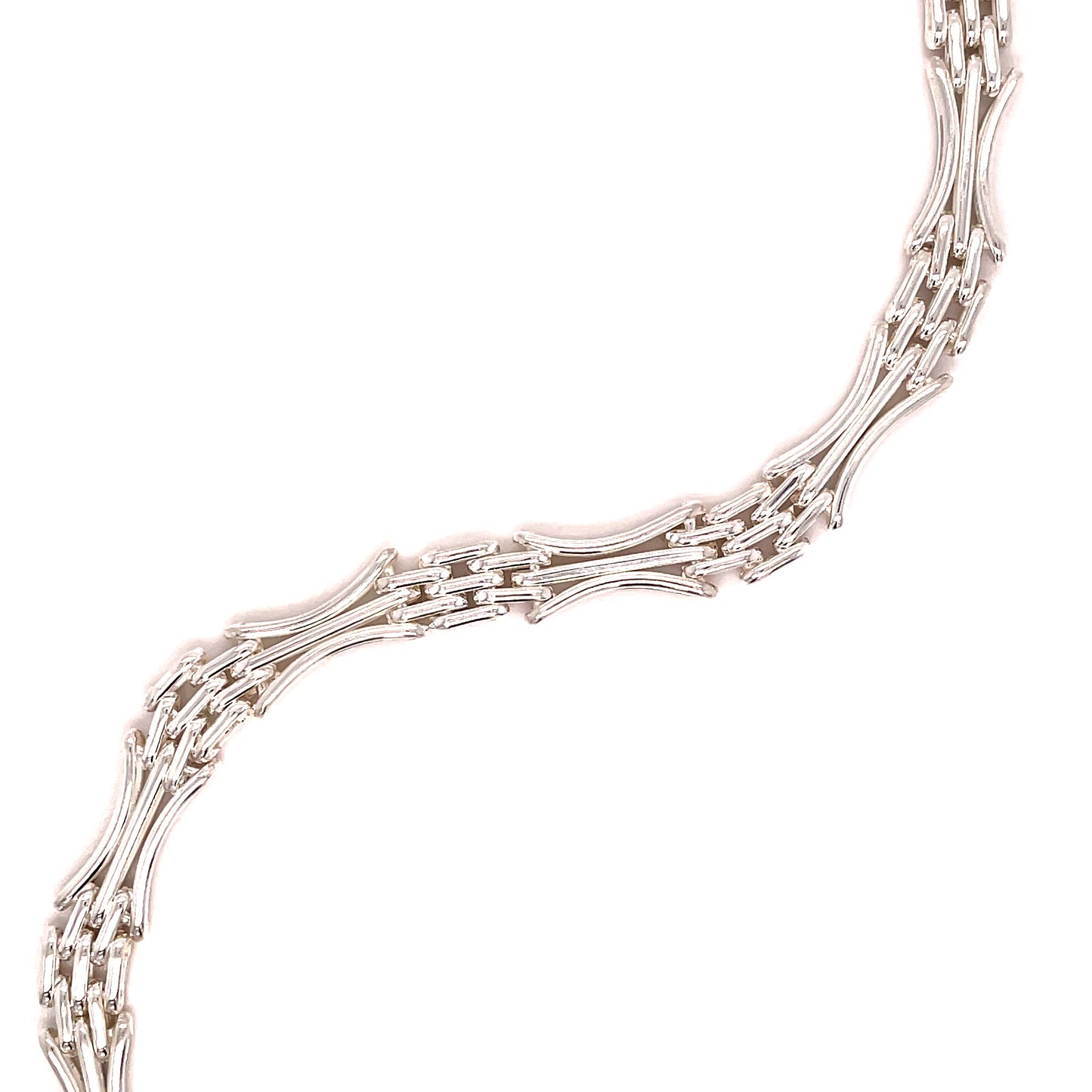 Sterling Silver 8mm Curved Gate Bracelet