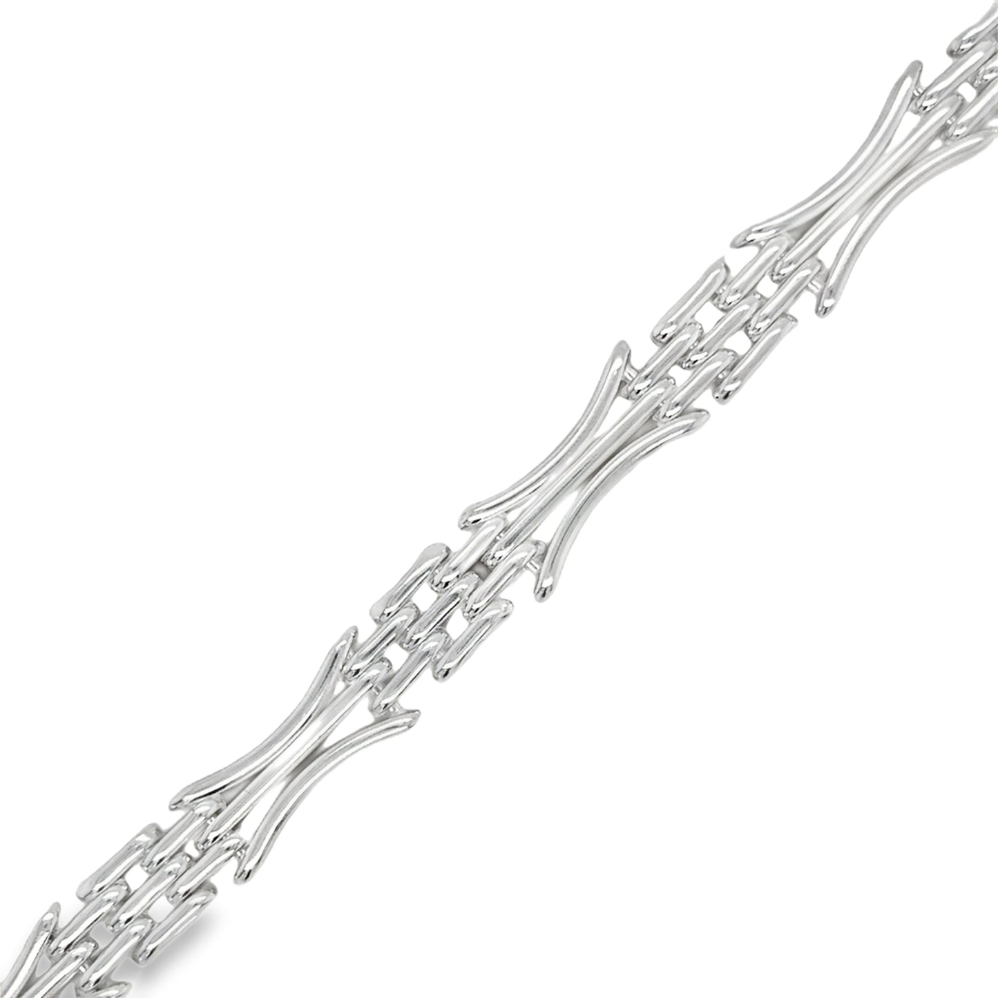 Sterling Silver 8mm Curved Gate Bracelet