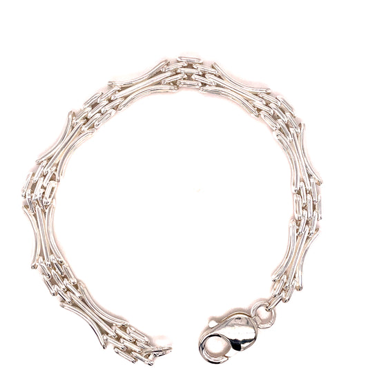 Sterling Silver 8mm Curved Gate Bracelet