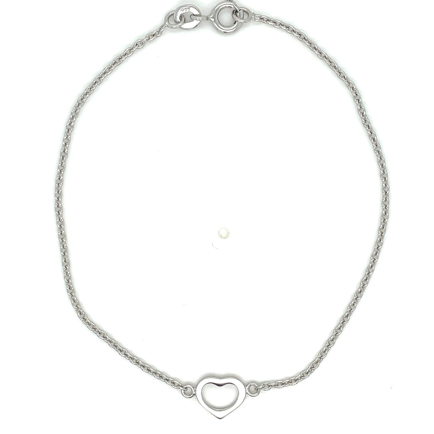 Sterling Silver Bracelet With Open Heart