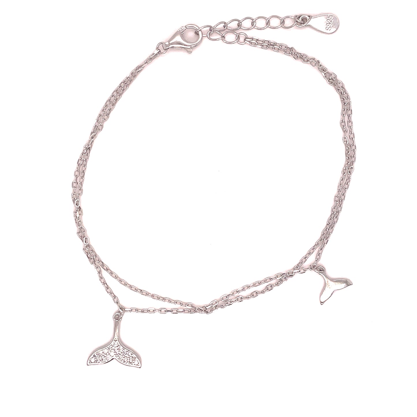 Sterling Silver Cubic Zirconia Mermaid Tail Bracelet