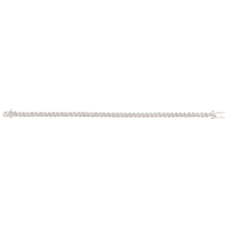Sterling Silver Cubic Zirconia S Link Tennis Bracelet