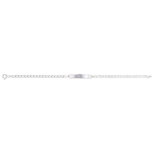 Sterling Silver Heart Cutout ID Curb Bracelet