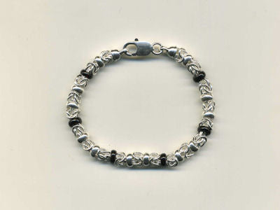 Sterling Silver and Onyx Fancy Twist Bracelet
