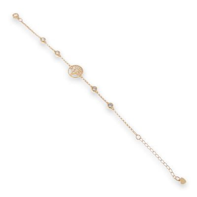 Sterling Silver Tree Of Life Bracelet In Rose