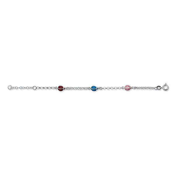 Sterling Silver Ladybird Childrens Bracelet