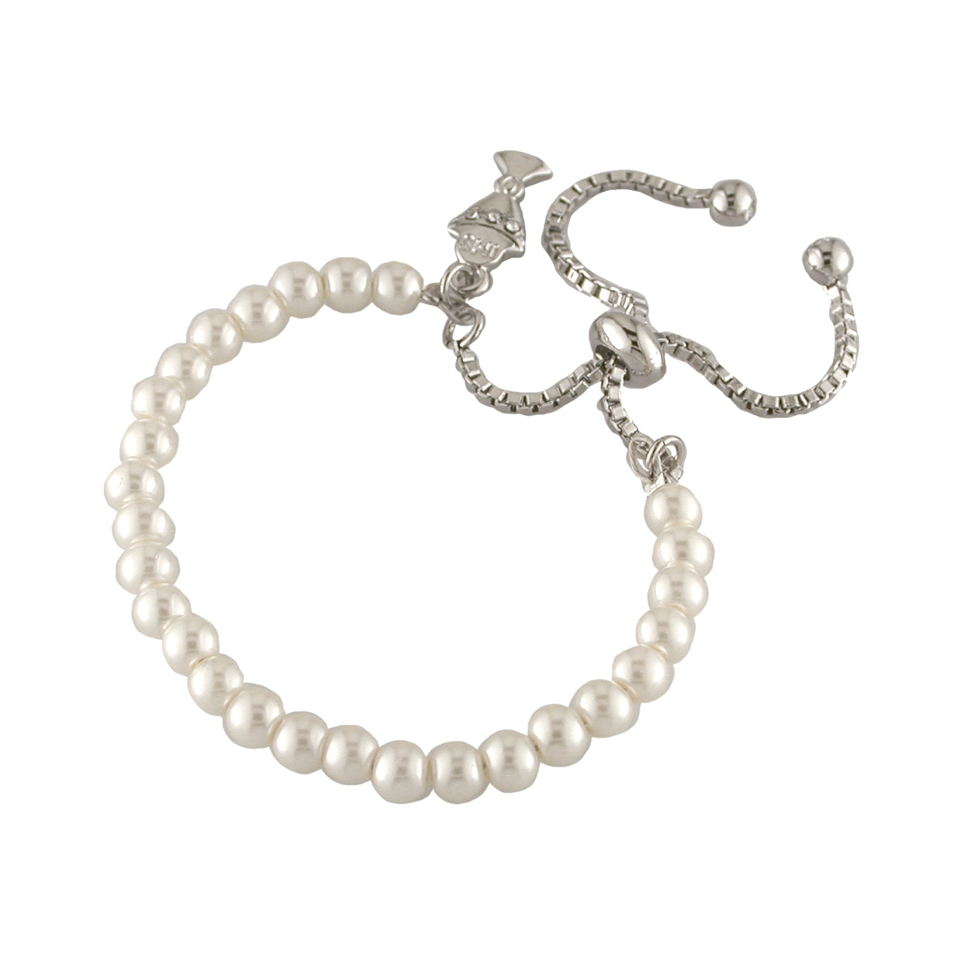 Silver Plated Pearl And Chalice Communion Bracelet