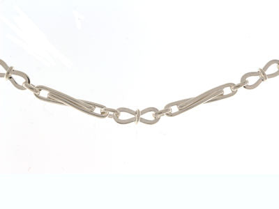 Sterling Silver Long Twist Fancy / Infinity Link Bracelet