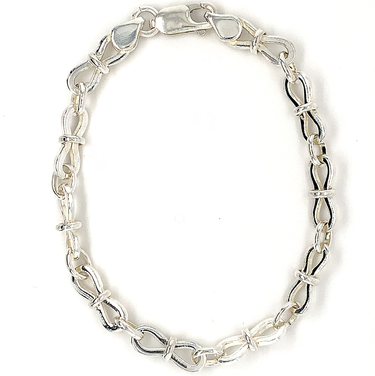 Sterling Silver Figure Of Eight Link Bracelet