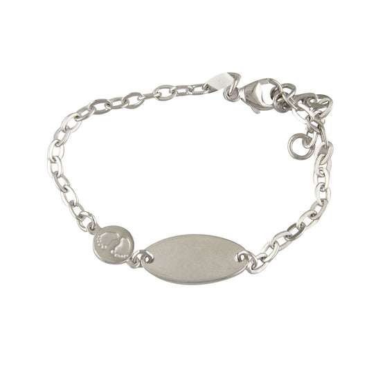 Sterling Silver Baby Feet I.D Bracelet