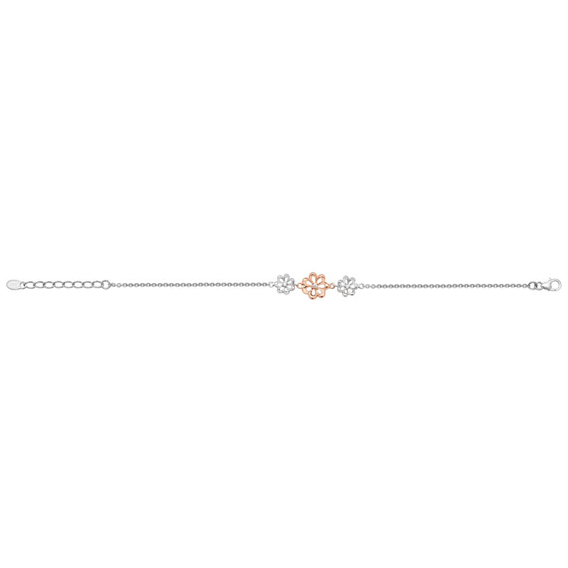 Sterling Silver And Rose Petal Bracelet