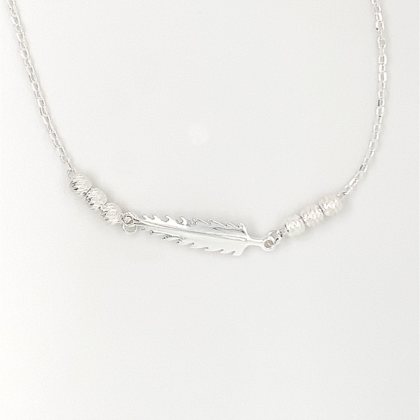 Sterling Silver Beaded Leaf Bracelet