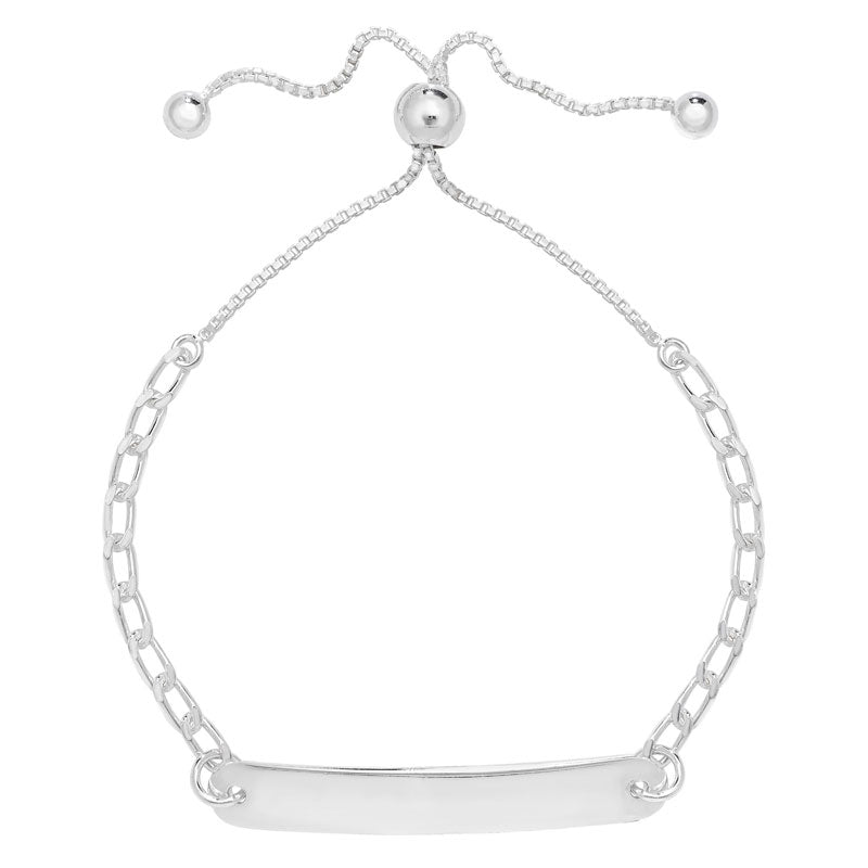 Sterling Silver Adjustable Id Bracelet