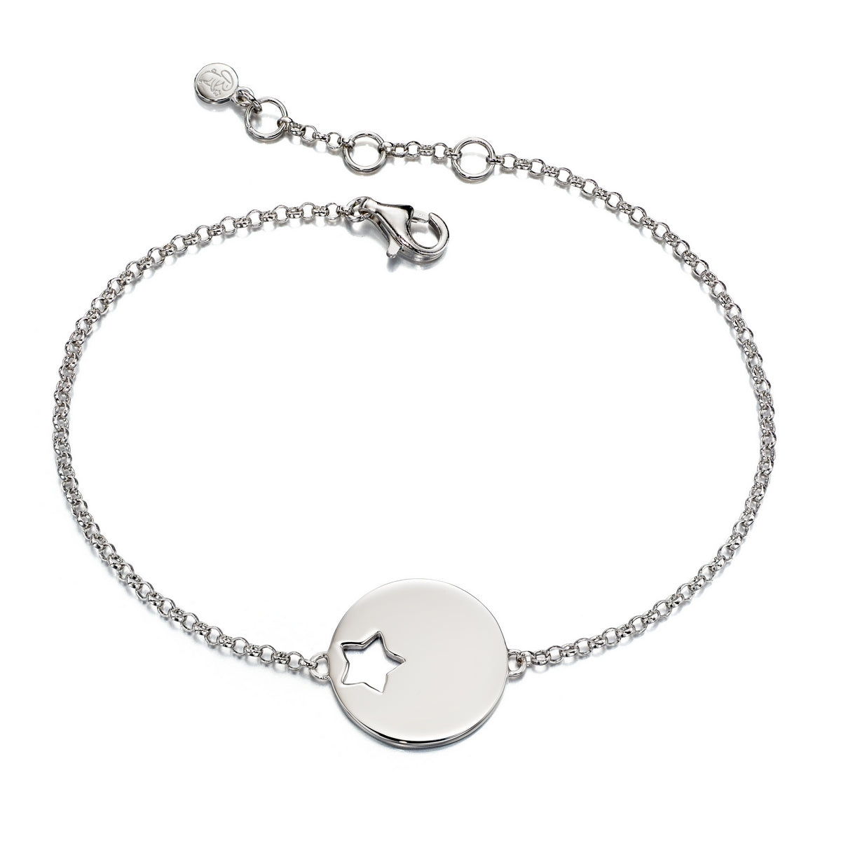 Sterling Silver Cut Out Star Disc 'Zoe' Bracelet