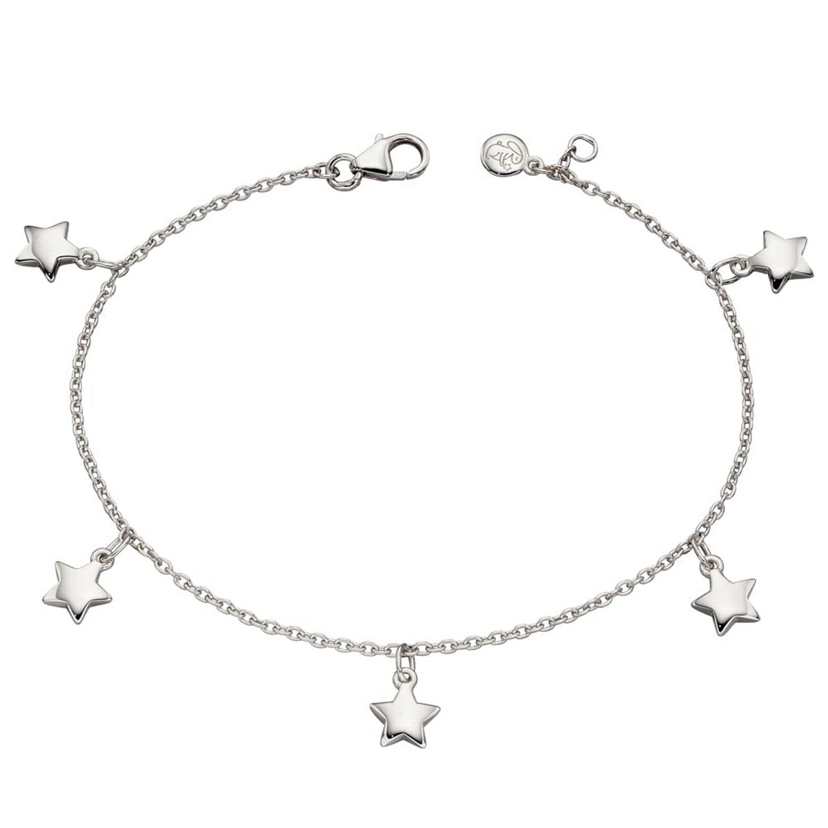 Sterling Silver Childs Star Charms Bracelet