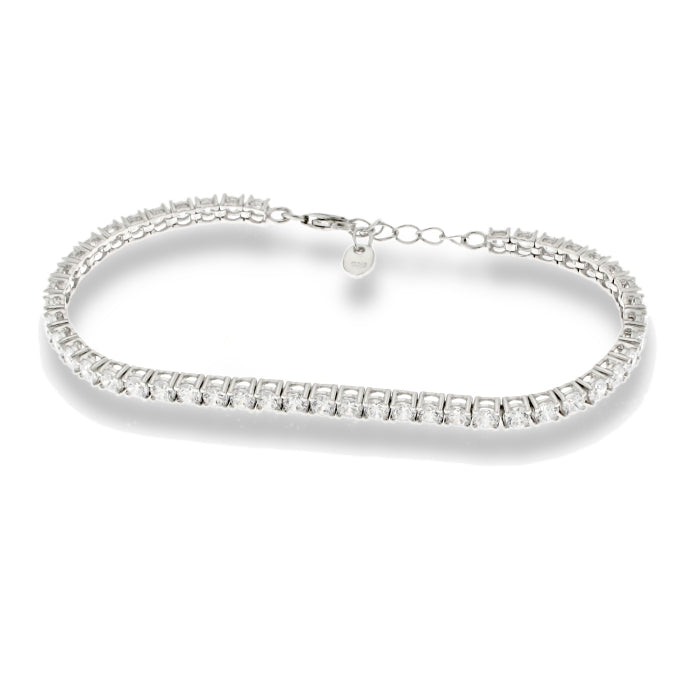 Sterling Silver 3mm Cubic Zirconia Tennis Bracelet