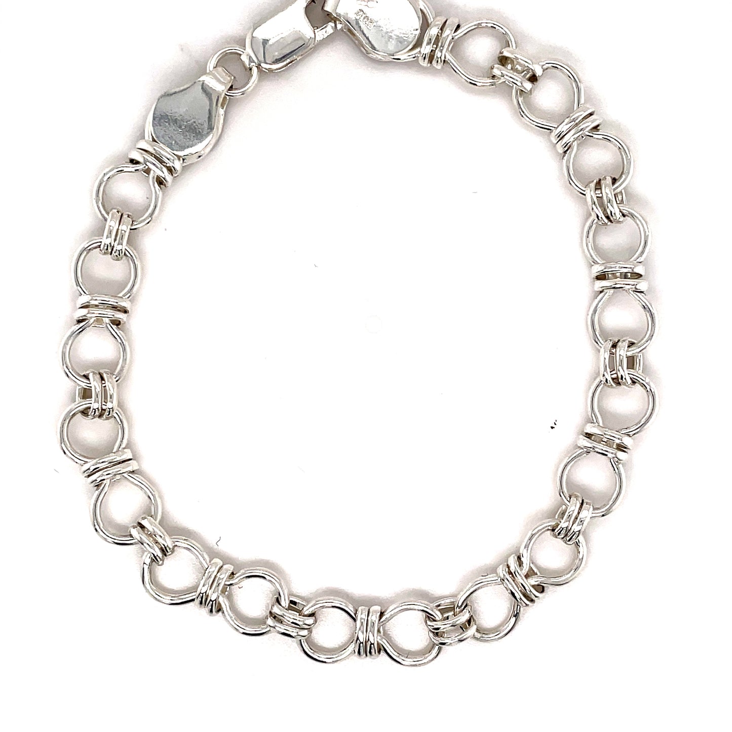 Sterling Silver Handmade Bowtie Link Bracelet