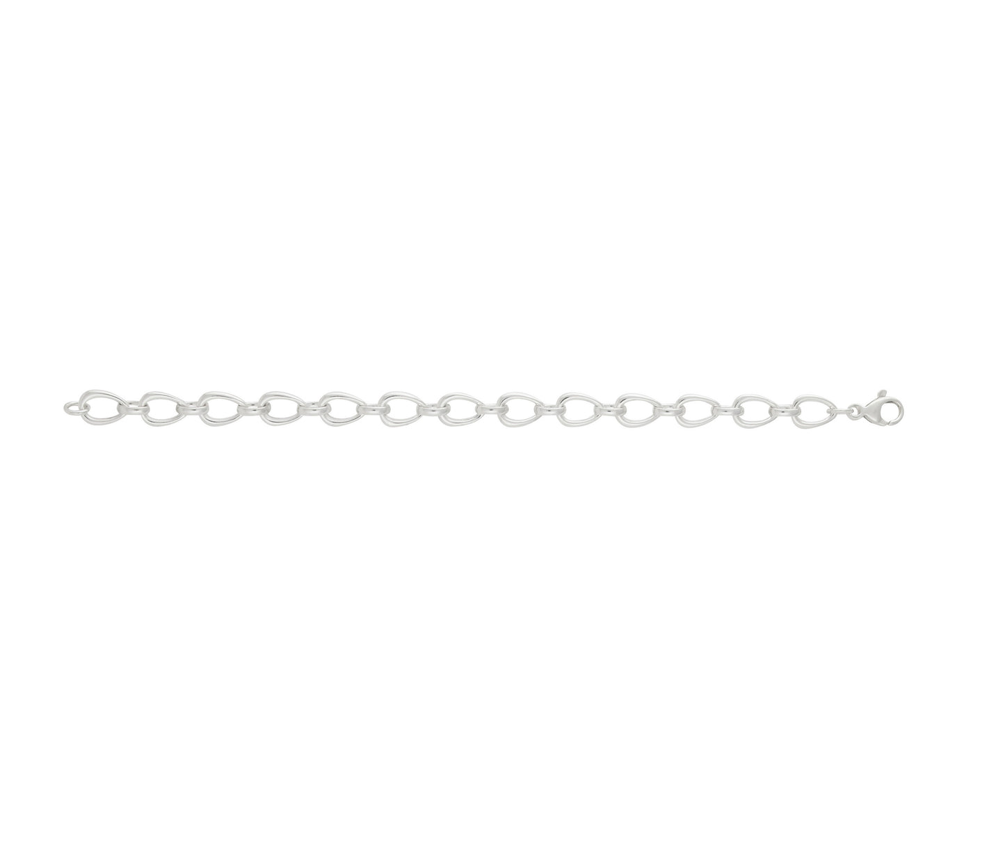 Sterling Silver Oval Link 21cm Bracelet