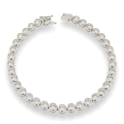 Silver Cubic Zirconia Rubover Bracelet