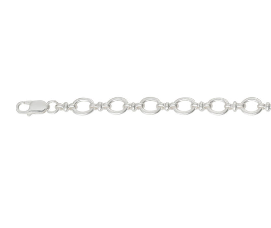 Sterling Silver Open Oval Double Link Bracelet