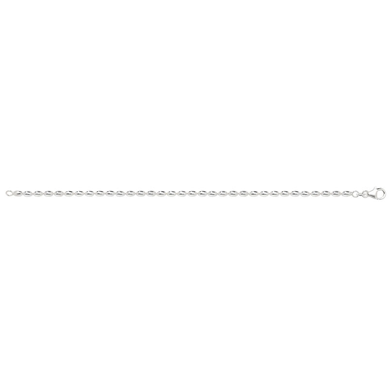 Sterling Silver Oval Beaded Bracelet