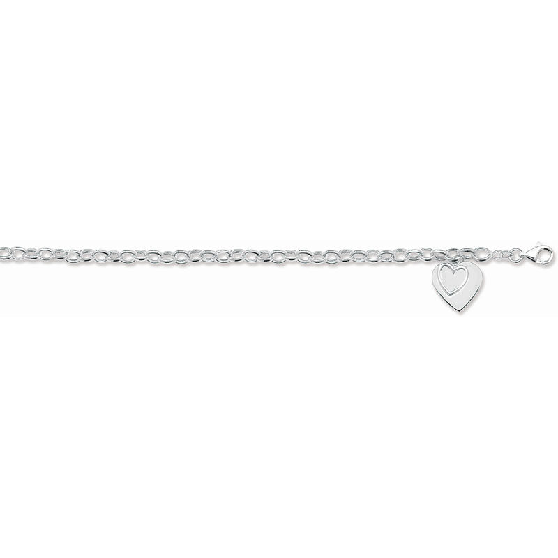 Silver Bracelet Interlinked Heart