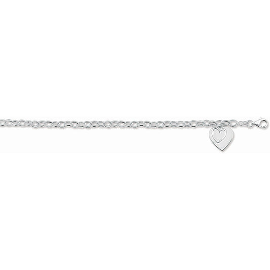 Silver Bracelet Interlinked With Cubic Zirconia Heart