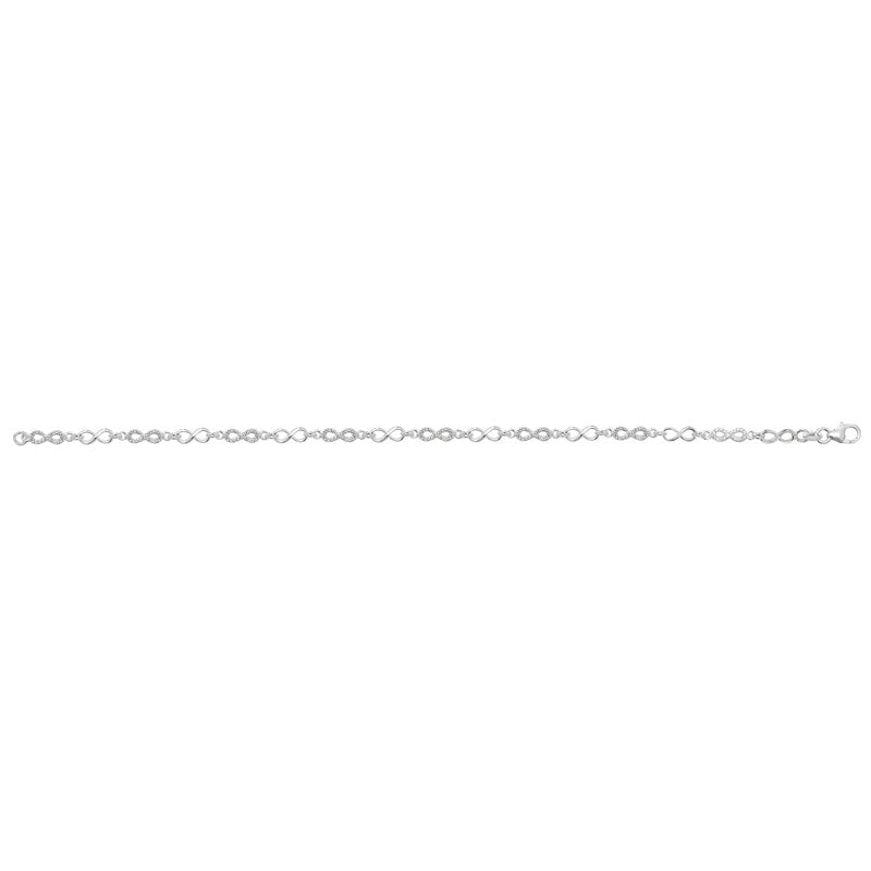 Silver Bracelet Small Cubic Zirconia Infinity