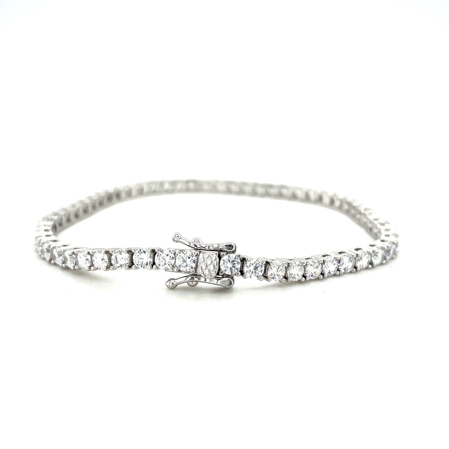 Sterling Silver 3mm Cubic Zirconia Tennis Bracelet