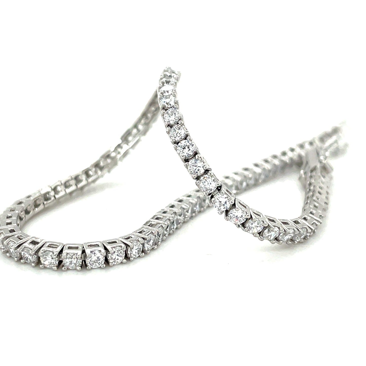 Sterling Silver 2mm Cubic Zirconia Tennis Bracelet