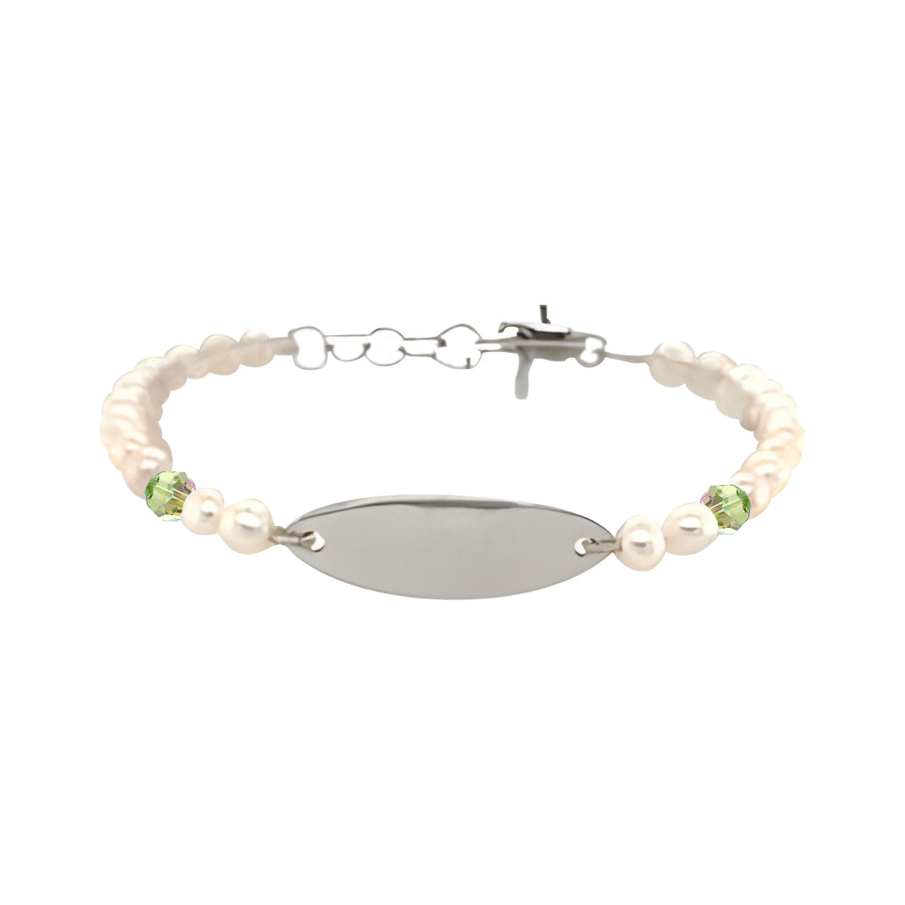 Sterling Silver Pearl Birthstone Bracelet August
