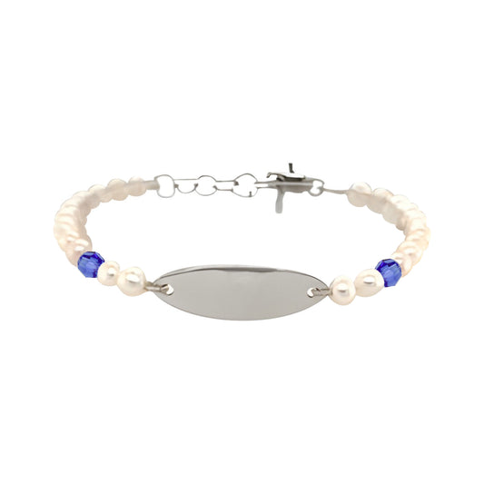 Sterling Silver Pearl Birthstone Bracelet September