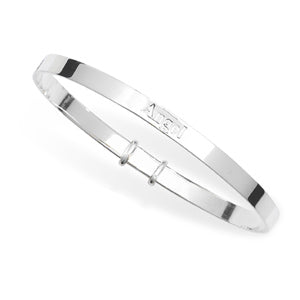 Silver Baby Bangle Engraved With 'Angel'