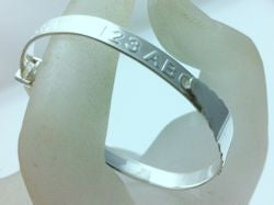 Sterling Silver Expandable 'Abc' Baby Bangle