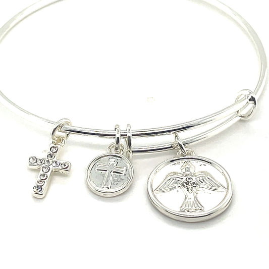 Silver Plated Confirmation Bangle