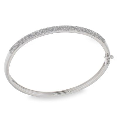 Sterling Silver Cubic Zirconia Bangle