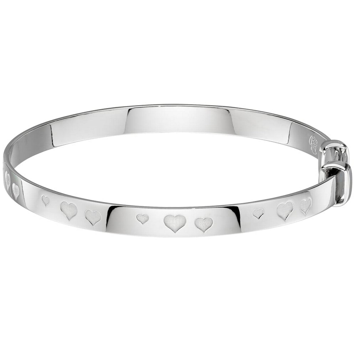 Sterling Silver Childs Multi Heart Christening Bangle