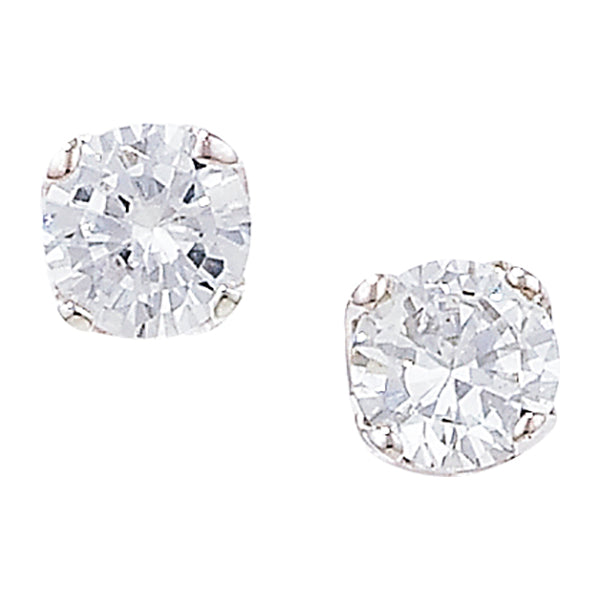 Sterling Silver Cubic Zirconia 5mm Stud Earring