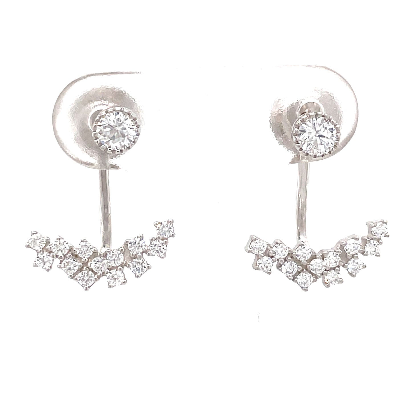 Sterling Silver Cubic Zirconia Drop Stud Earring