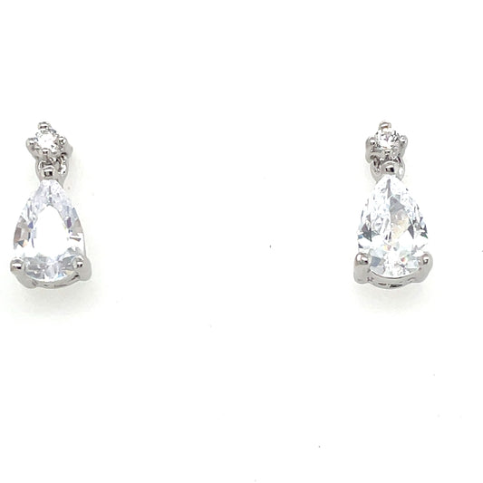 Sterling Silver Cubic Zirconia Pear Drop Earring