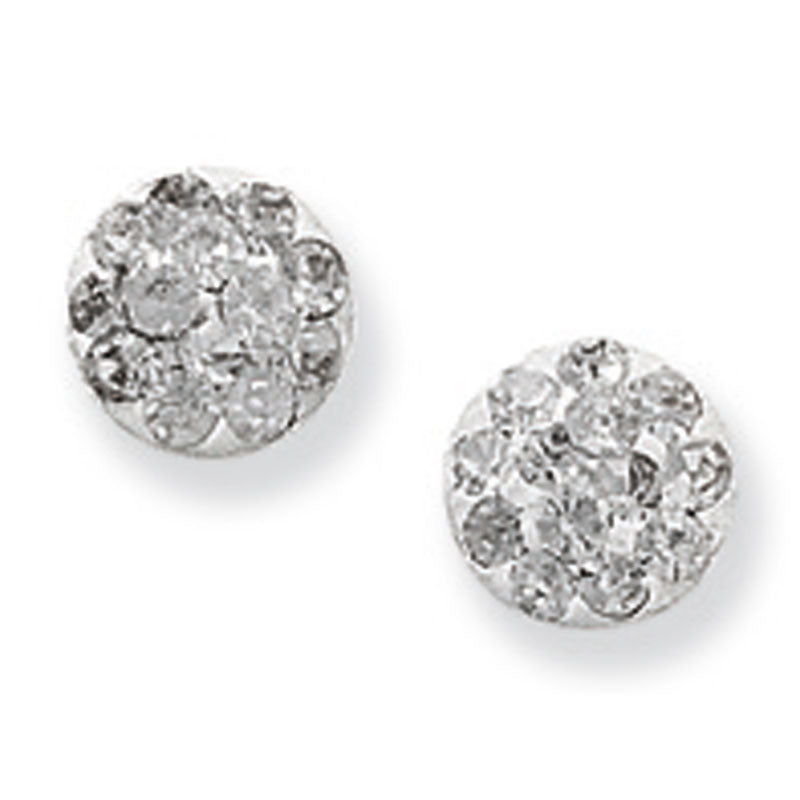 Silver Earring Cubic Zirconia Ball 6mm