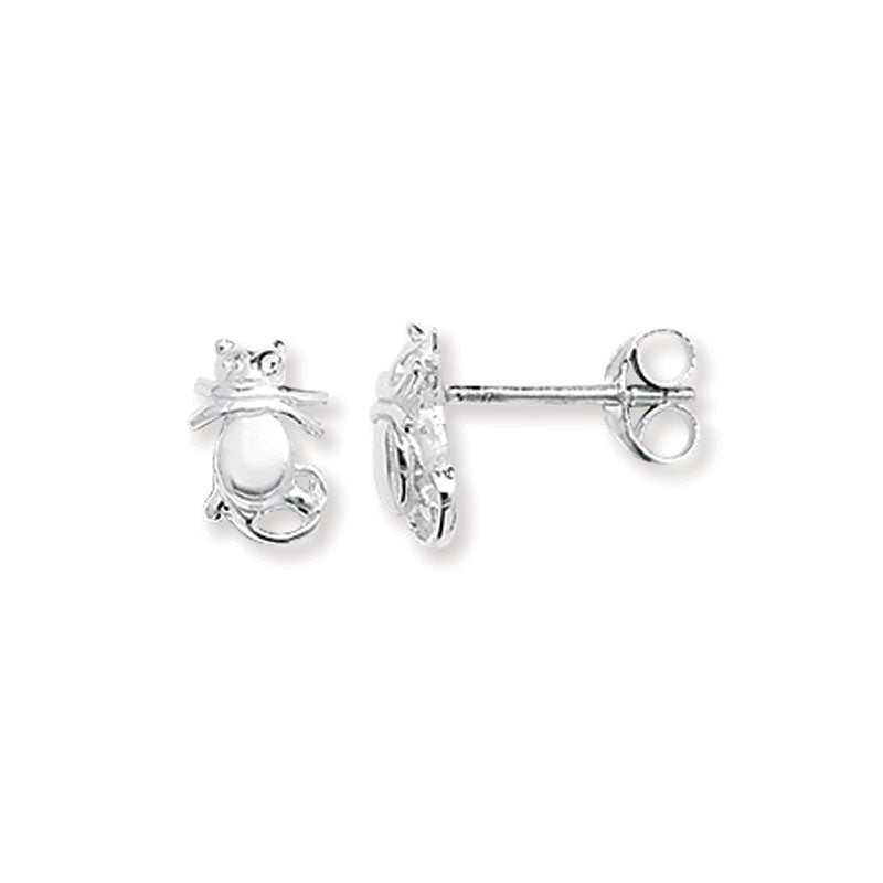 Silver Earring Cat