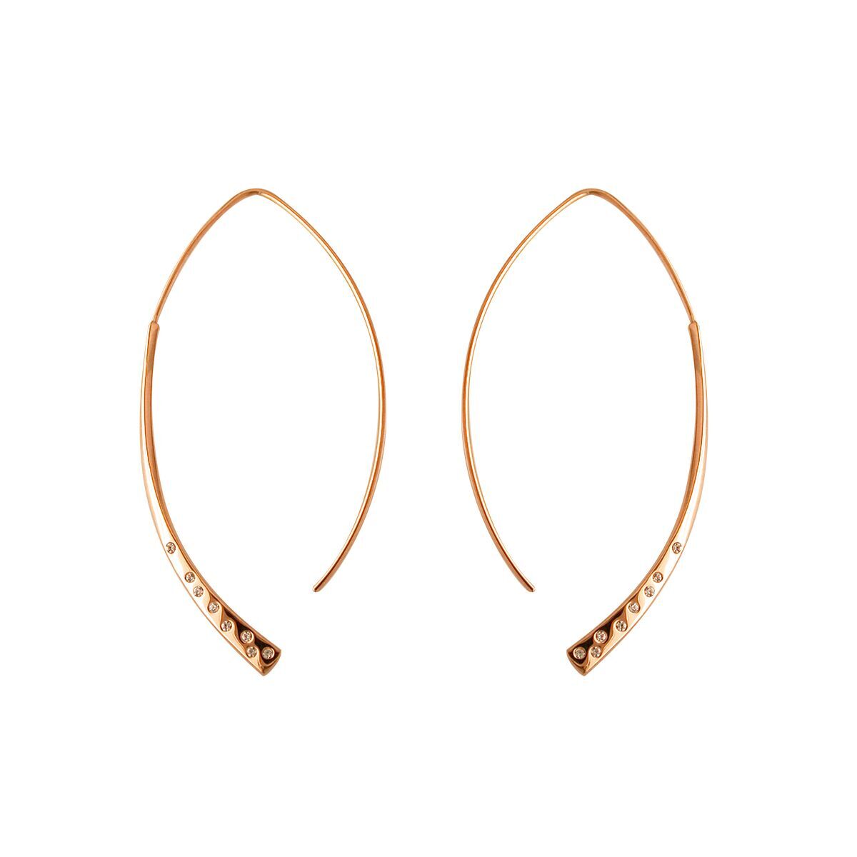 Sterling Silver Cubic Zirconia Hoop Earrings In Rose