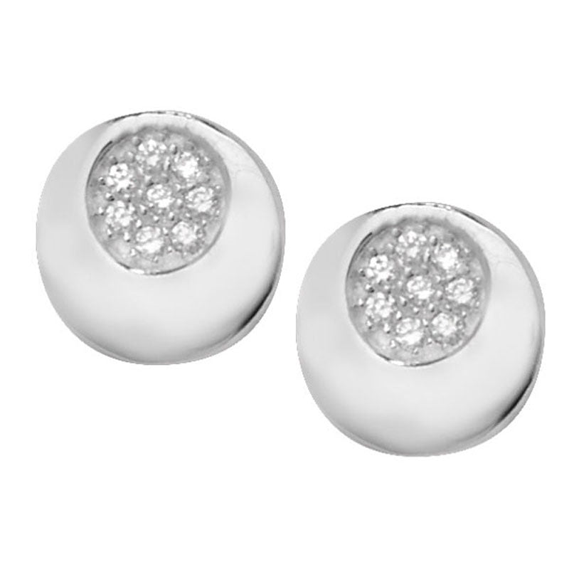 Silver Earring Flat Cubic Zirconia