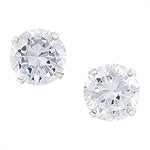 Sterling Silver Cubic Zirconia 6mm Stud Earrings