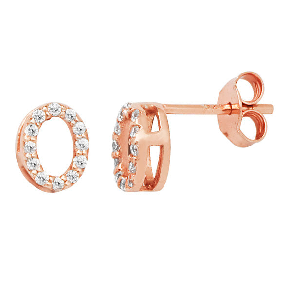 Sterling Silver Cubic Zirconia Earrings In Rose