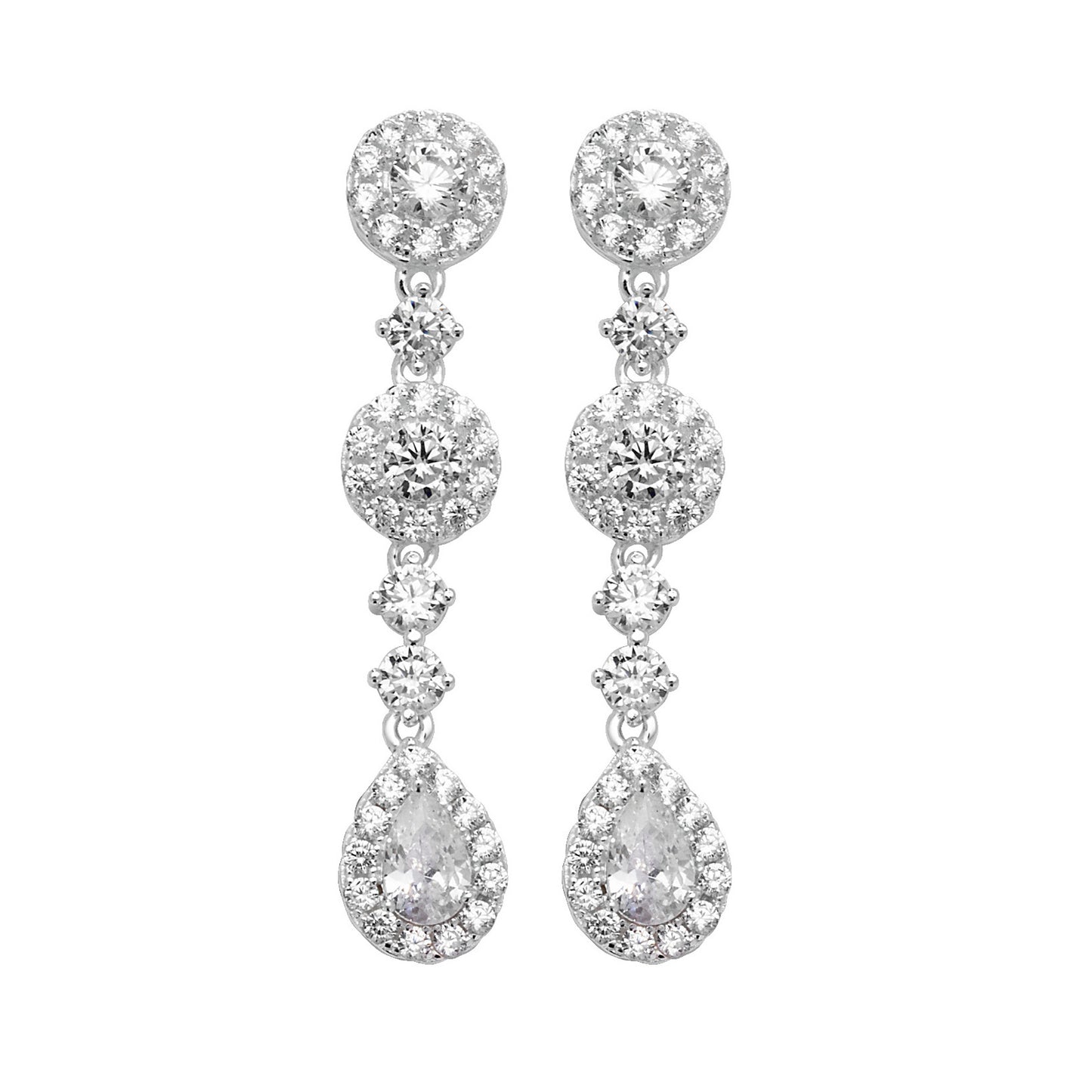 Sterling Silver Cubic Zirconia Drop Earrings