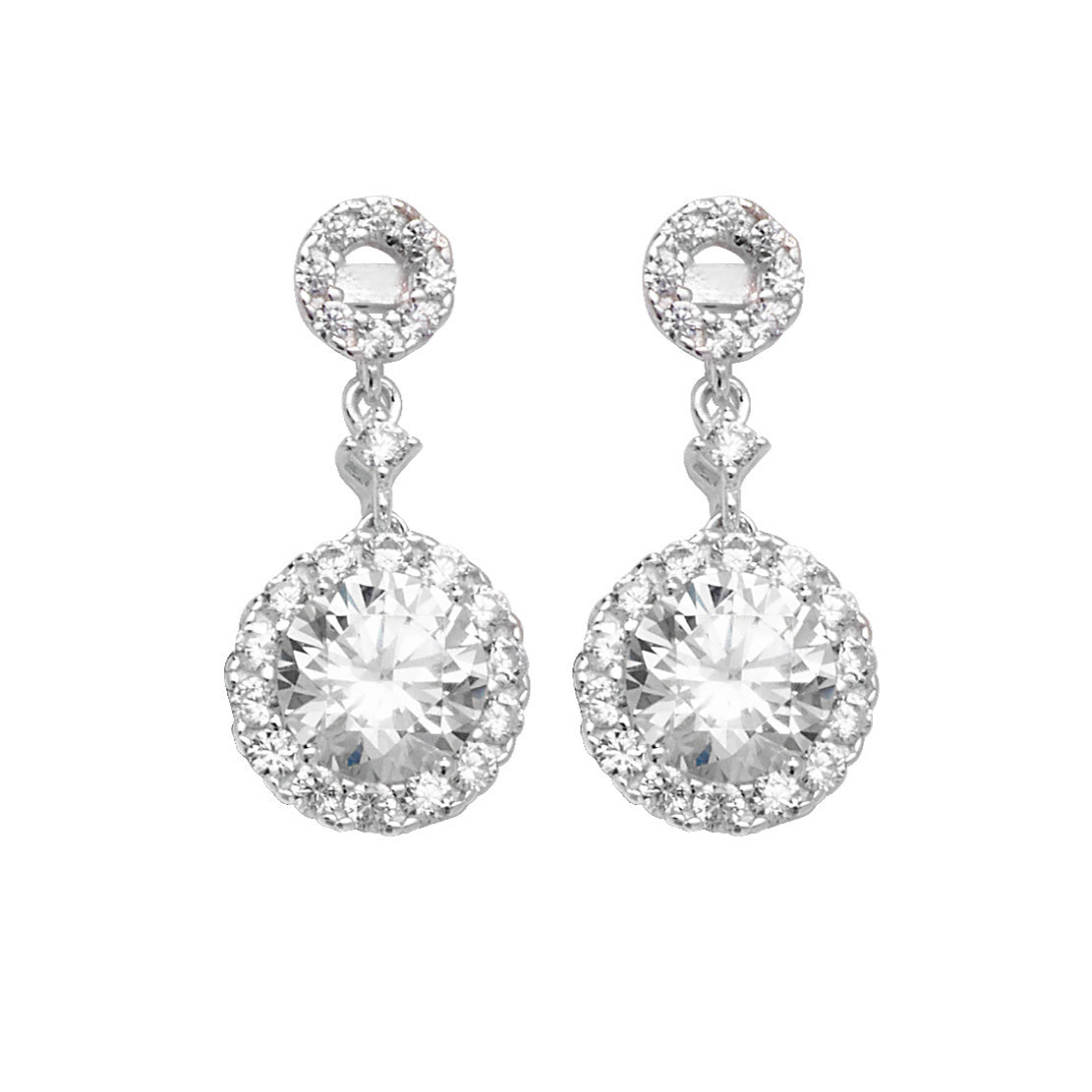 Sterling Silver Cubic Zirconia Drop Earrings
