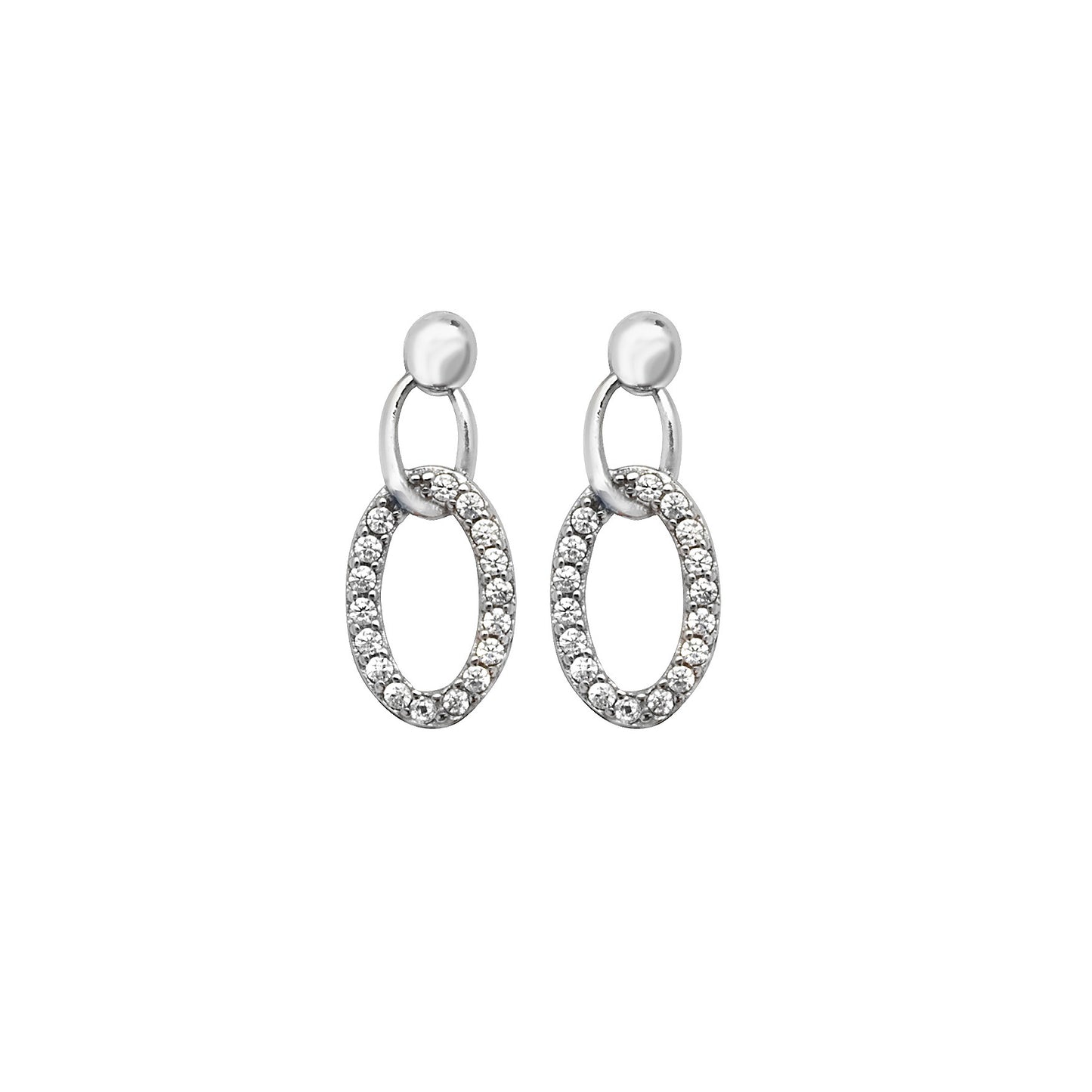 Sterling Silver Cubic Zirconia Drop Earrings